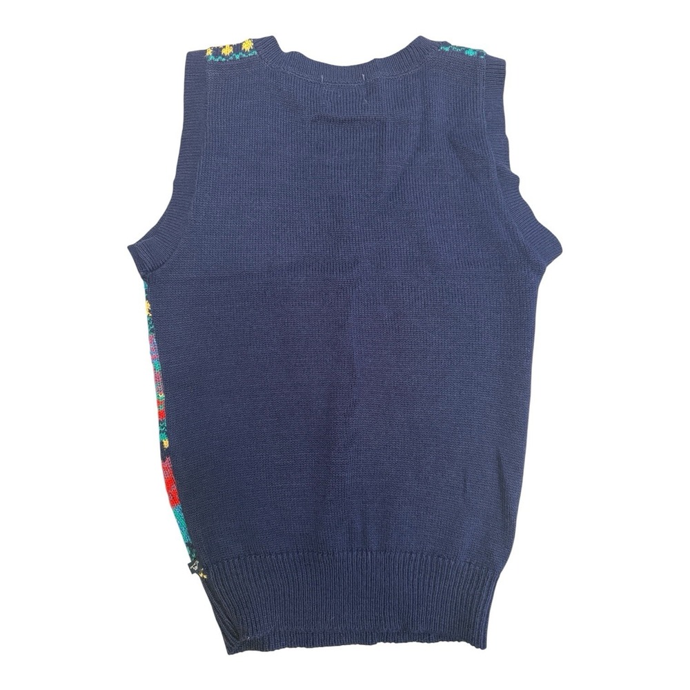 Wrangler Knit Sweater Vest Size S Acrylic Crew Neck Multicolor 80s 90s Vintage - Picture 2 of 6